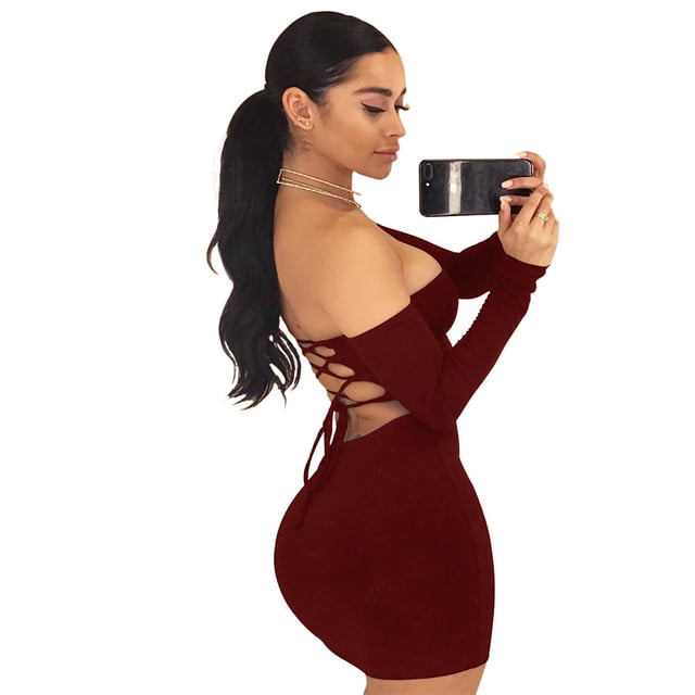 Women's Tube Dress Mini Bodycon Tight Fitted Bandeau Short Pencil Dress