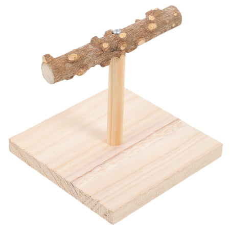 Bird Perch Portable Tabletop Parrot Training Stand Desktop Wooden Platform Office