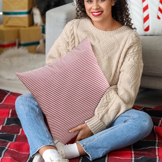 Fundas De Cojn a Cuadros, 45x45 Cm, Diseo De Tela Suave, Para Sofs, Sillones, Decoracin De Sala De Estar, Cojn Rojo, Decoracin Para El Hogar Primavera-verano, UKHBMC