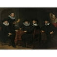 thumbnail image 2 of Govert Flinck 18x14 Black Ornate Wood Framed Double Matted Museum Art Print Titled - Four Governors of the Arquebusiers’ Civic Guard, Amsterdam, 1642 (1642), 2 of 5