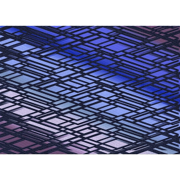Ahgly Company Indoor Rectangle Patterned Night Blue Area Rugs, 2' x 5'