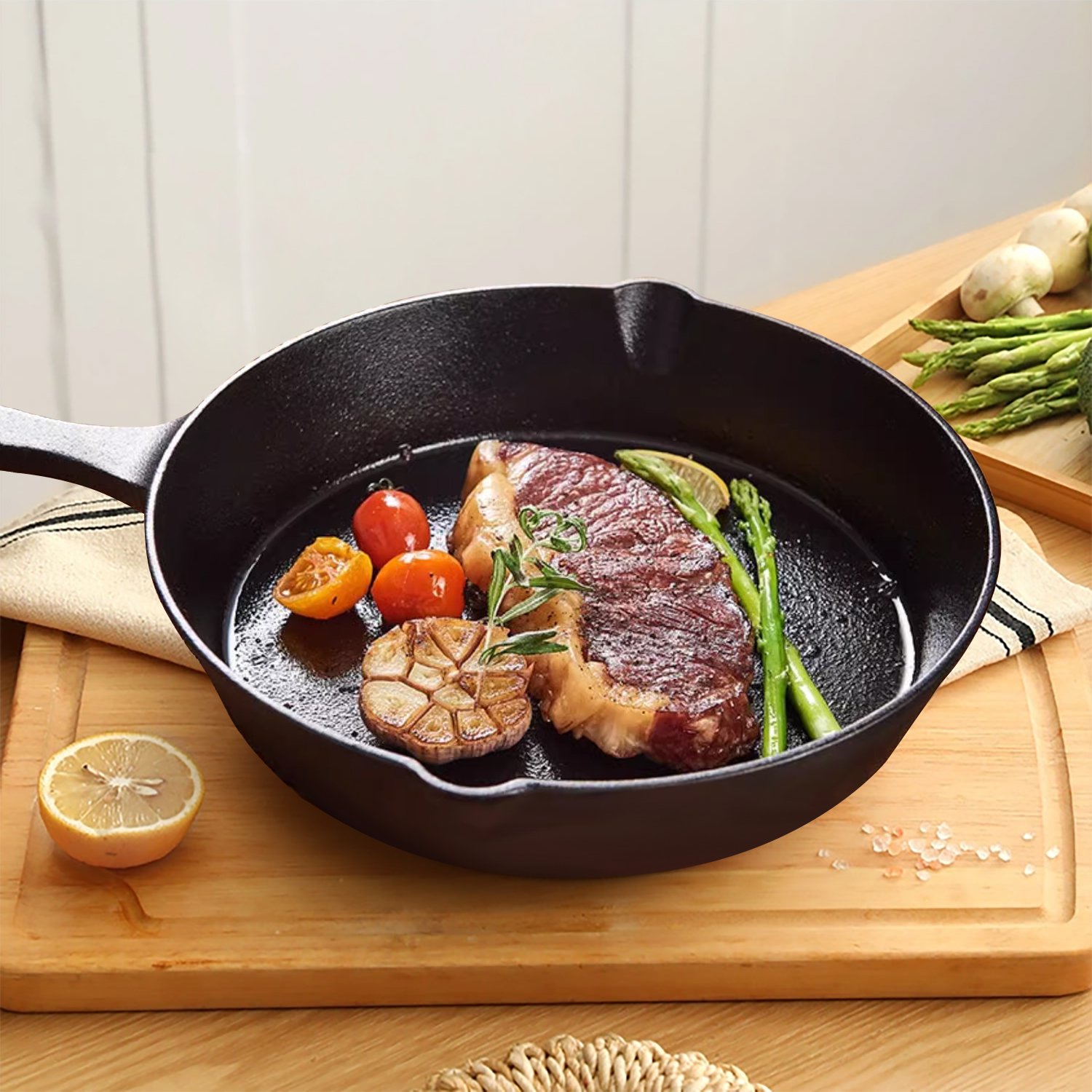 TINANA 10-Inch Pre-Seasoned Cast Iron Skillet photo 6