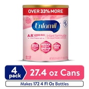 Enfamil A.R. Powder Baby Formula, Reduces Frequent Spit-Up, 27.4 oz Can, 4 count
