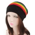 thumbnail image 5 of Jiibva Fashion Rasta Beanie Hat Winter Hats Ribbed Knitted Hat Peaked Cap Colorful Ribbed Knit for Woman, 5 of 7