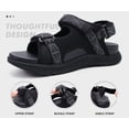 thumbnail image 4 of ONCAI Men's Hiking Sandals Arch Support Walking Sandals for Men 2026 Trail Fisherman Breathable Mesh Water Beach and Sports with Adjustable Strap Black Size 11, 4 of 8