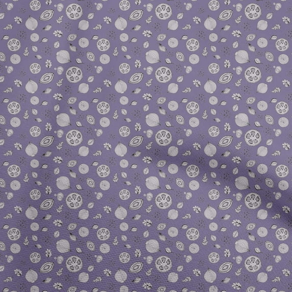 oneOone Velvet Bluish Violet Fabric Fruits Diy Clothing Quilting Fabric Print Fabric By Yard 58 Inch Wide