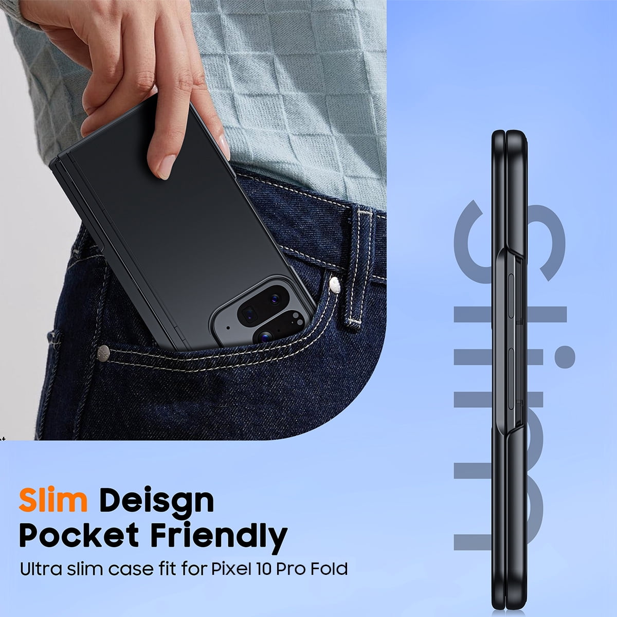 Vizvera Magnetic for Google Pixel 10 Pro Fold Case with Stand, Fit for Magsafe, Hinge Protection, Screen Protector, Built-in Hidden Kickstand, Slim Shockproof Phone Case-Black