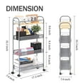KK KINGRACK 4Tier Rolling Cart, Mesh Storage Utility Carts with Wooden Tabletop for Kitchen