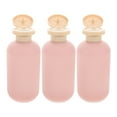 thumbnail image 4 of 3 botellas de viaje para champú y acondicionador, envases de loción rosas, dispensadores rellenables, botellas exprimibles para champú, 4 of 8
