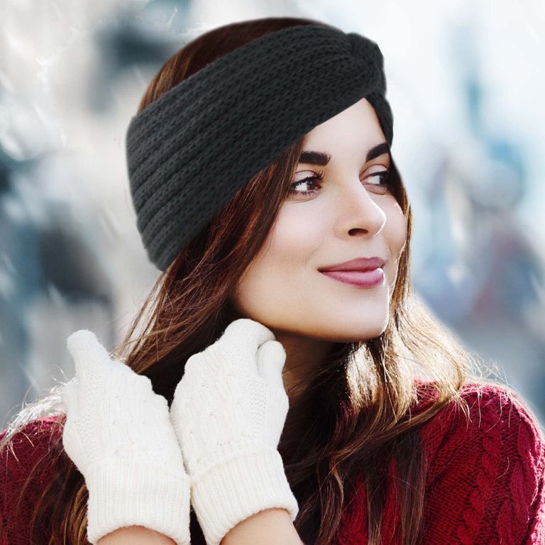 Womens Soft Winter Head Warmer Cable Knit Turbine Twist Knot  display picture 2