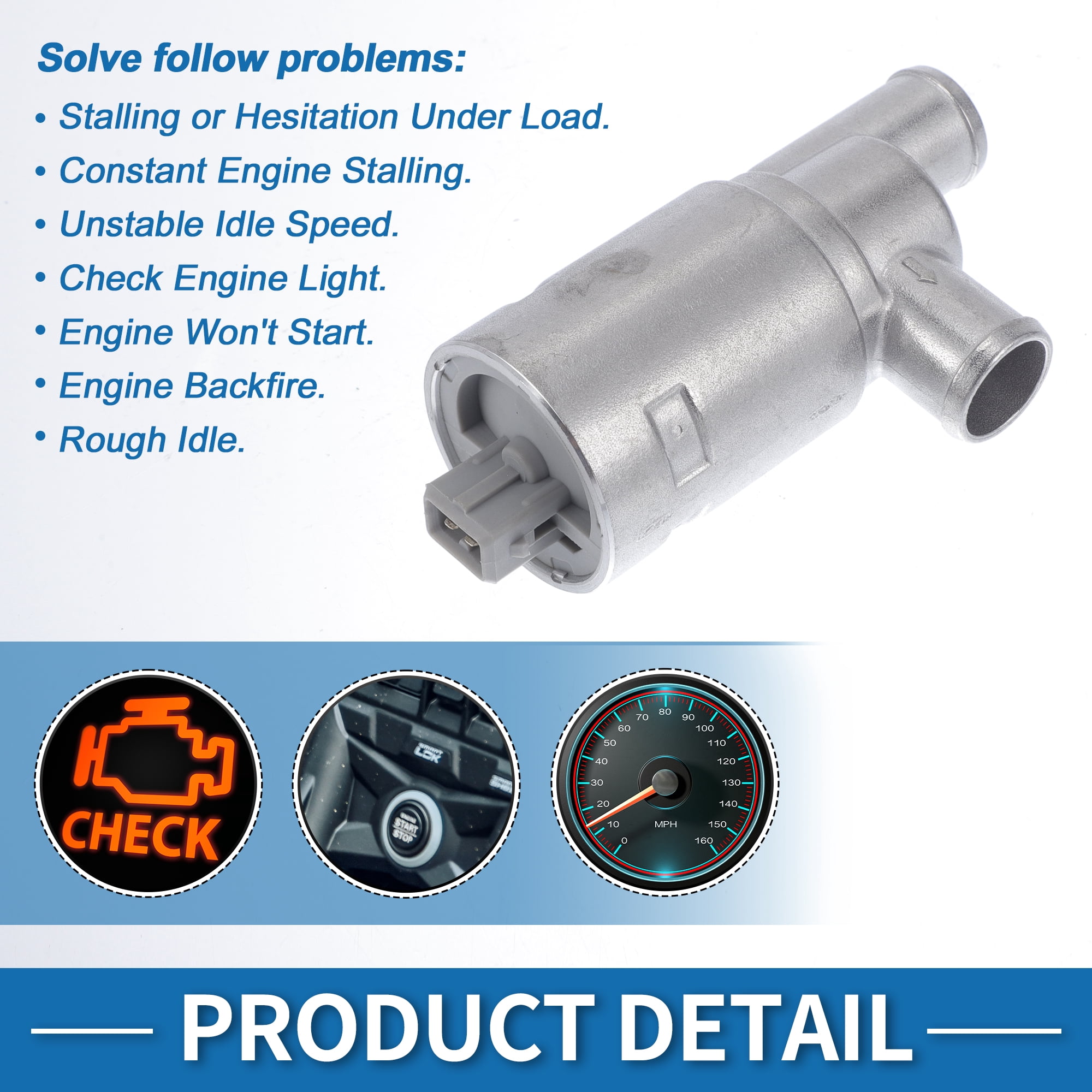 Unique Bargains Car Idle Air Control Valve for Volvo 940 1990-1998 Replace No.91540797 IACV Idle Motor Idle Air Control Valve for Stable Engine Operation
