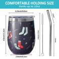 thumbnail image 5 of Christmas 12oz Stainless Steel Insulated Wine Tumbler with Lid and Straw – Double Wall Vacuum Mug for Hot & Cold Drinks, 304 Steel Interior, Sweat-Free Design, 5 of 5