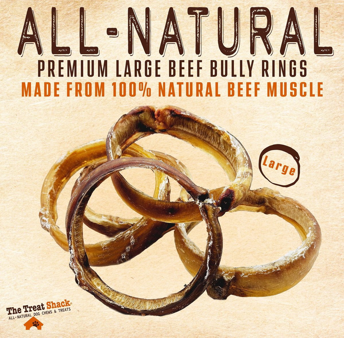 Large Beef Bully Rings Dog Treats, 5 count