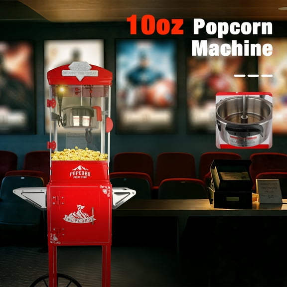 Mount The Great 10oz Movie Night Electric Popcorn Poppers Cart