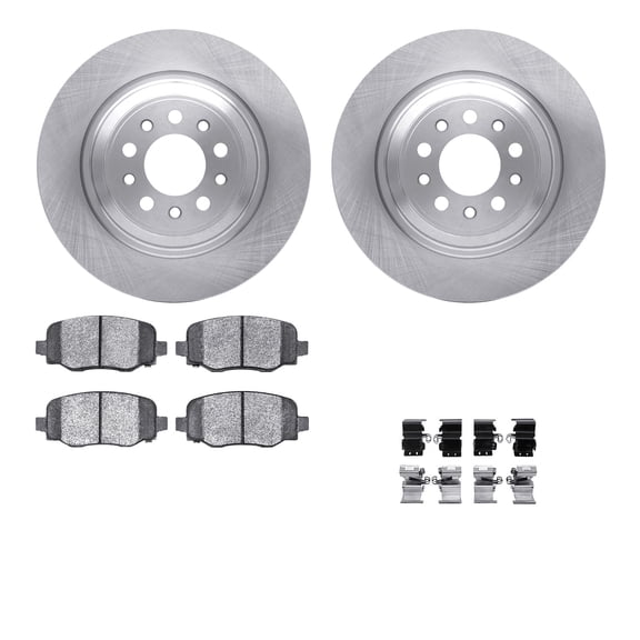 Dynamic Friction Company Rear Brake Rotors with 5000 Advanced Brake Pads includes Hardware 6512-42102