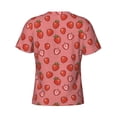 thumbnail image 6 of Vsdgher Red Strawberry Print Men's Dry Fit Mesh Athletic Shirts Moisture Wicking Tennis T-Shirt Tops, 6 of 9