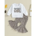 thumbnail image 2 of Bagilaanoe 2pcs Baby Girl Pants Set Toddler Long Sleeve Sweatshirt Tops + Leopard Flare Trousers 6M 12M 18M 24M 3T Kids Fall Casual Clothing, 2 of 8