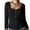 Black, variant on Long Sleeve Shirts for Women Square Notch Neck Button Womens Tops Slim Textured Casual Blouses