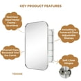 thumbnail image 3 of TEHOME Brushed Nickel Rectangle Bathroom Medicine Cabinet with Mirror Recessed and Surface Mount Stainless Steel Metal Framed Rounded Rectangular Bathroom Cabinet with Mirror 22x30'', 3 of 9