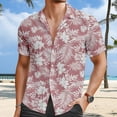 thumbnail image 2 of Men's Shirts Beach Comfortable Loose Business Casual Collar Button Open Short Sleeve Shirt Top 2XL, 2 of 4