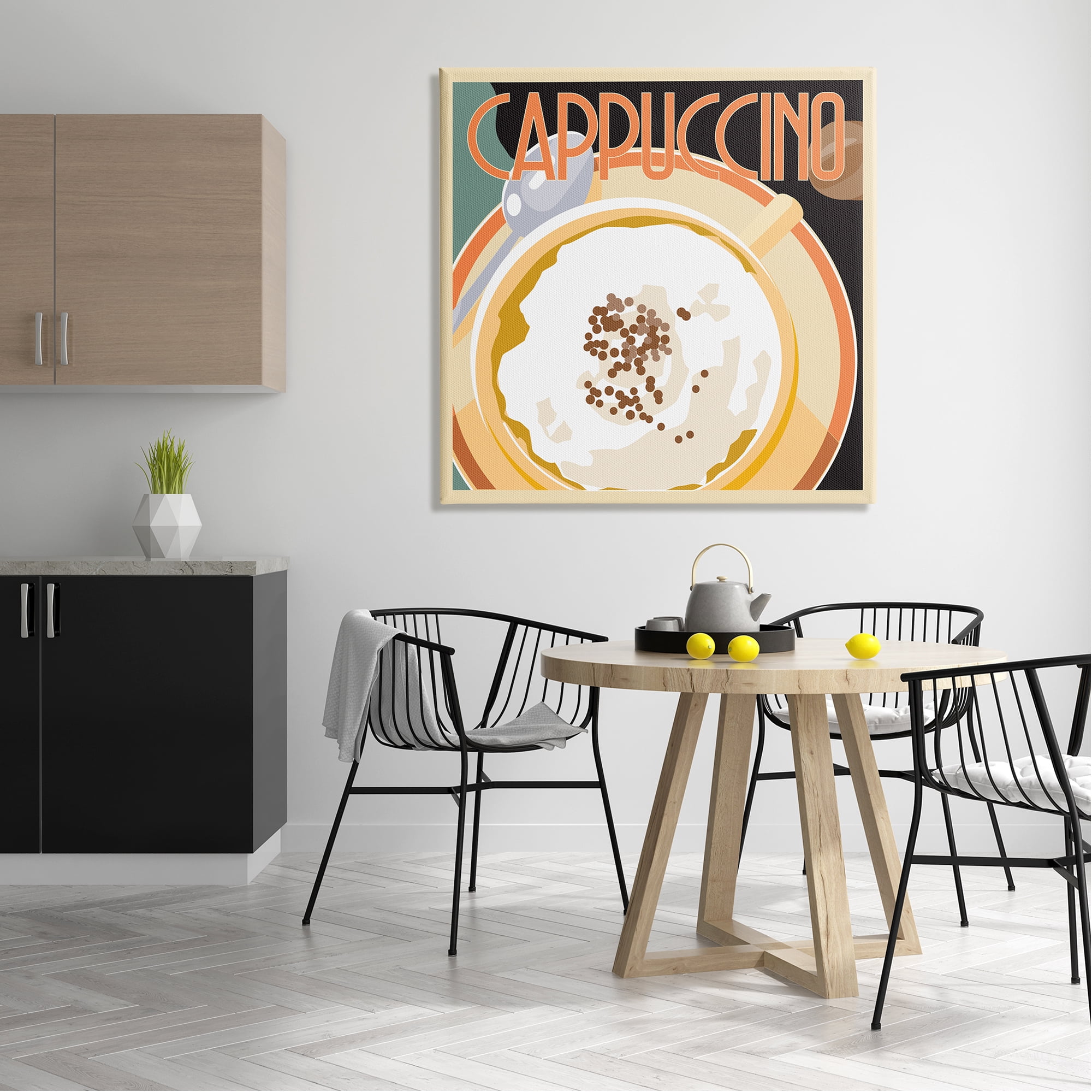 Stupell Industries Vintage Cappuccino Drink Food & Beverage Painting Gallery Wrapped Canvas Art Print Wall Art, 36 x 36
