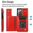 thumbnail image 2 of For Samsung Galaxy Note 20 Wallet Case with Card Holder, Premium PU Leather Kickstand Credit Card Slots Case,[RFID Blocking] Double Magnetic Clasp Back Flip Durable Shockproof Cover, Red, 2 of 9