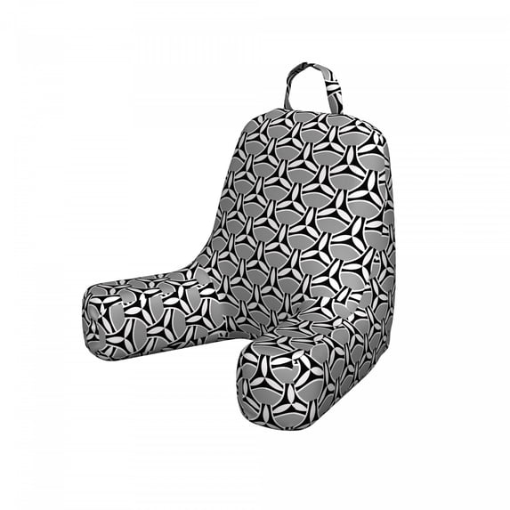 Abstract Reading Pillow Cover, Geometric Inspired Modernistic Pattern with Creative Motif Print, Unstuffed Printed Bed Rest Case from Soft Fabric, Small, Grey Charcoal Grey, by Ambesonne