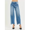 thumbnail image 1 of I AM A FASHION JUNKY RISEN Full Size Slouchy Cropped Barrel Jeans with Contrast Wash Plus Size (DARKCOMBO, 1), 1 of 6