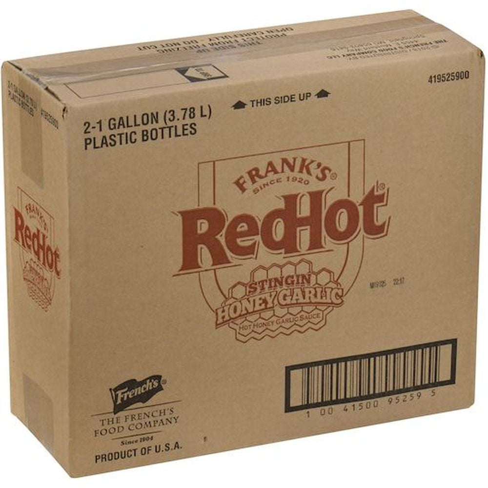 Franks RedHot Stingin Honey Garlic Hot Sauce, 1 Gallon -- 2 per Case.