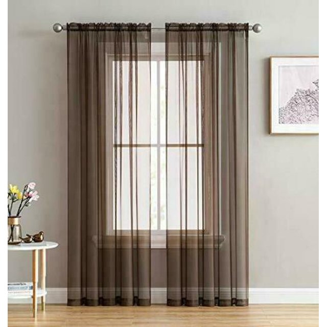 Empire 2 Pièces Voilage Voilage Rideaux Ensemble 84" Longue Tige Poche