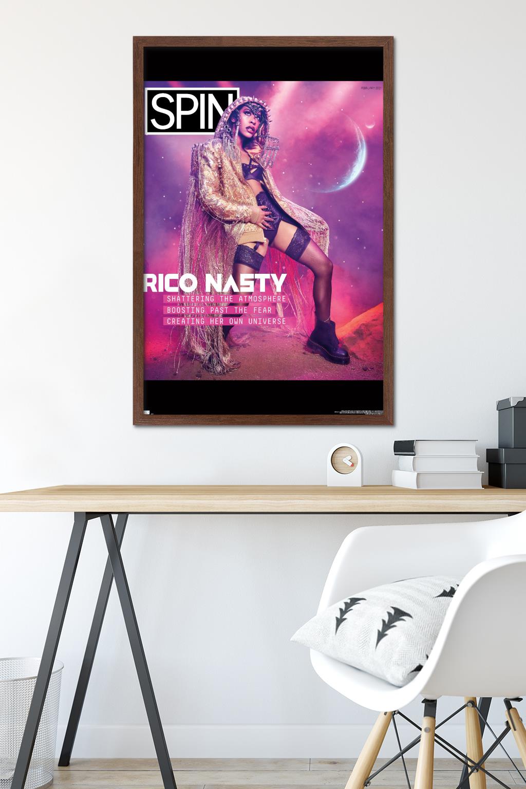 SPIN Magazine - Rico Nasty 21 Wall Poster, 22.375" x 34" Framed