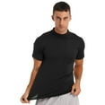 thumbnail image 2 of iiniim Mens Basic Turtleneck Short Sleeve T-Shirts Slim Fit Undershirt Solid Knitwear Sweaters, 2 of 7