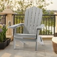 thumbnail image 2 of ACEGOSES 4Pcs Outdoor Folding Adirondack Chair Patio Plastic Fire Pit Chair for Outside, Deck and and Balcony,Light Gray, 2 of 8