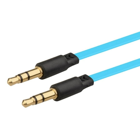 3.5mm audio cable by Insten 3.5mm Male to Male Stereo Audio Aux Cable M/M 3.3 Feet Light Blue for Cell Phone Mobile Smartphone PC Speaker