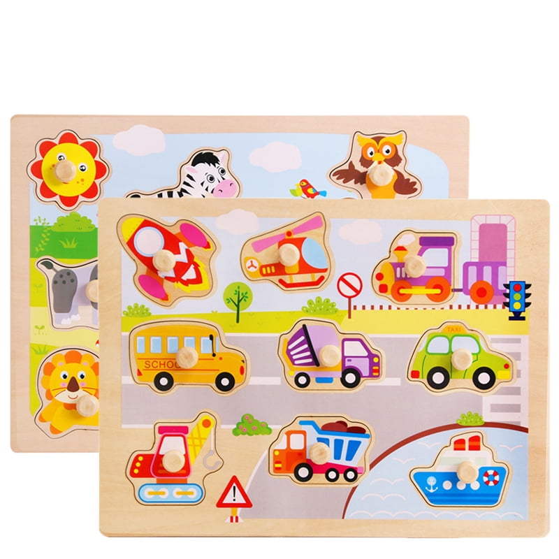 TOYVENTIVE Wooden Peg Puzzles for Toddlers – 6 India