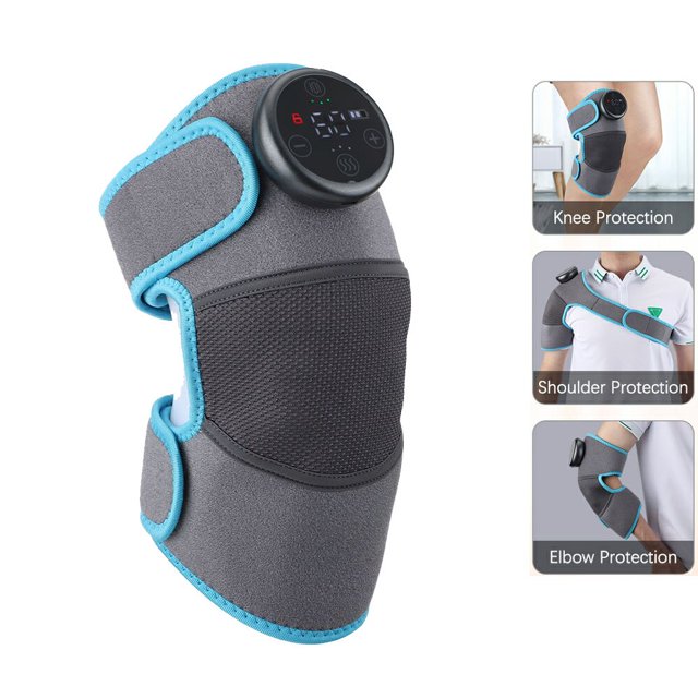 MasaJeador eléctrico de rodilla, terapia de masaJe con vibración, soporte para codo, artritis, dolor, Fisioterapia, almohadilla térmica para rodilla
