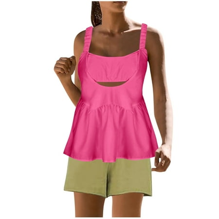 ZZwxWA Women Tennis Blouse with Built in Bra Casual Sleeveless Backless Athletic Tank Tops Summer Fashion Loose Cami Shirt Today Discount
