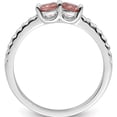 thumbnail image 3 of Sterling Silver Rhodium-Plated Pink Cz Ring (Size 6) Made In China qr7372-6, 3 of 6