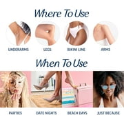 VEET Sugar Wax Strips For Womens Body Hair Removal, Bikini Hair Removal Kit, Pubic, Dermatologically Tested For Body & Intimate Areas, 40ct Wax Strips with Shea Butter & 4ct Wipes