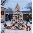 thumbnail image 3 of Segmart 5FT Snow Flocked Christmas Tree , Full Lifelike Artificial Xmas Tree with 518 Branch Tips, White Snowy Holiday Home Decor, Hinged Design with Sturdy Metal Stand and Hinges., 3 of 10