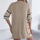 thumbnail image 5 of Cárdigan informal de punto para mujer, de talla grande, liso, con aberturas, de manga media, abrigo, camisa de poliéster para mujer, 5 of 8