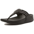 thumbnail image 6 of FitFlop Walkstar All Black Slip On Open Toe Strappy Stretchy Flat Slides Sandals (All Black, 10), 6 of 6