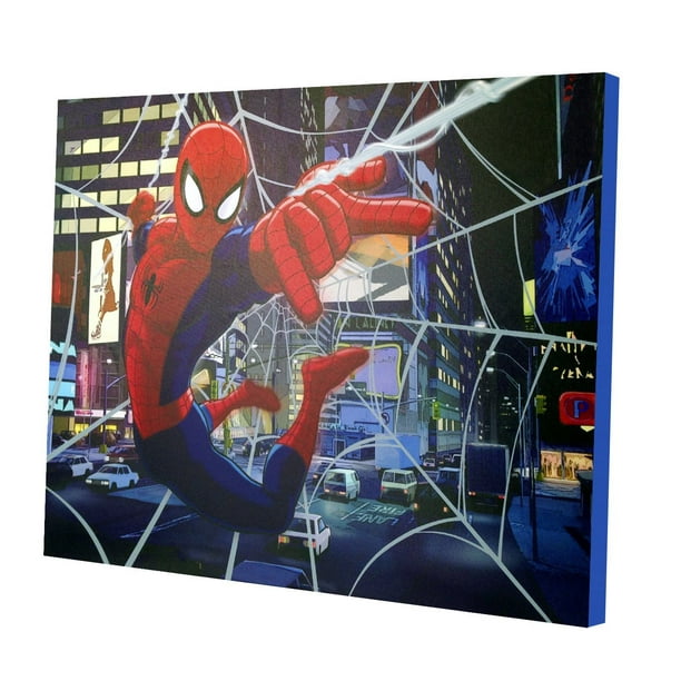 Marvel Spiderman Light Up Canvas Wall Art with BONUS LED Lights