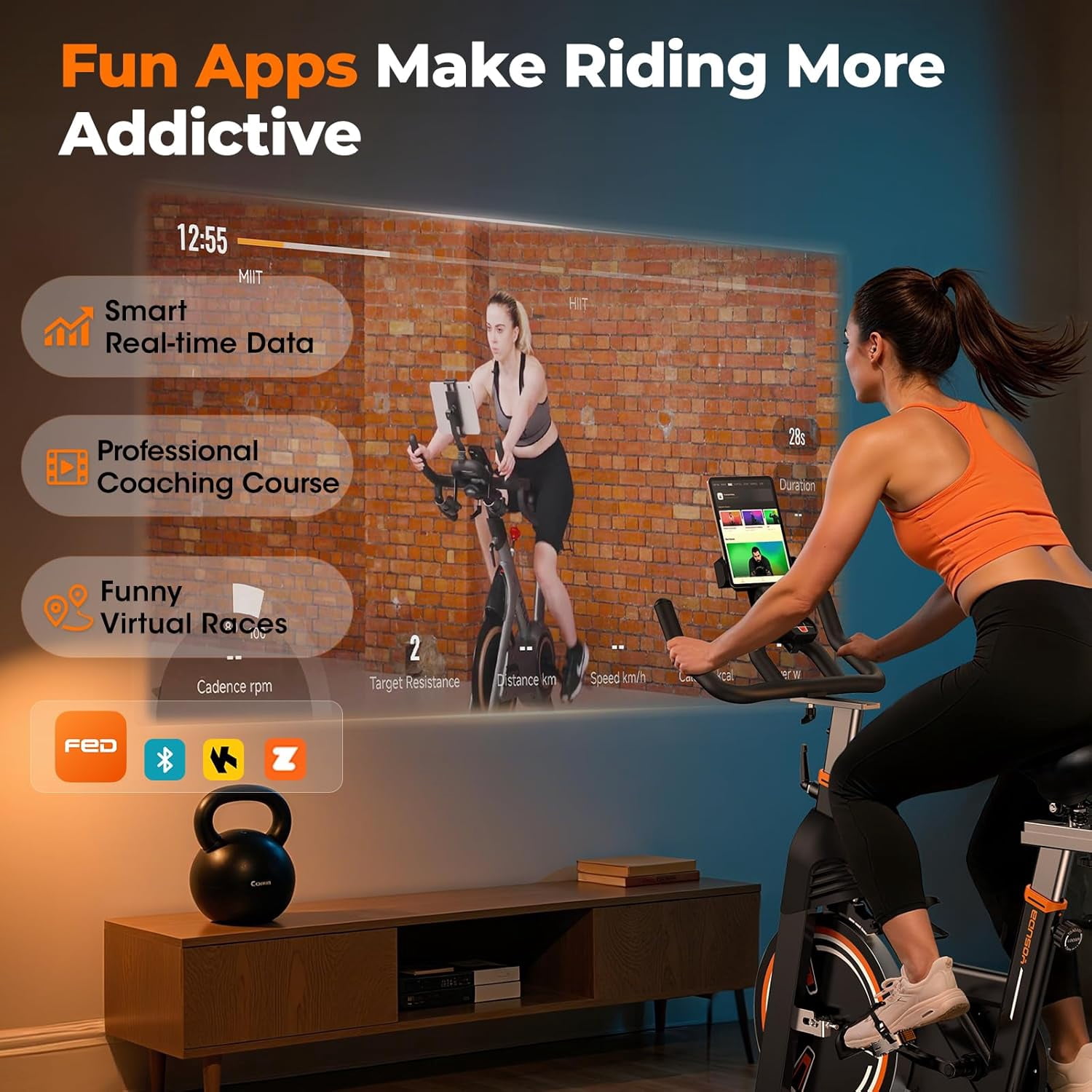 YOSUDA Pro Magnetic Stationary Exercise Bike, 350 lbs Weight Capacity Indoor Cycling Bike 40 lbs Flywheels & Adjustable Max 100 lbs Resistance, Comfortable Seat Cushion, Silent Belt Drive