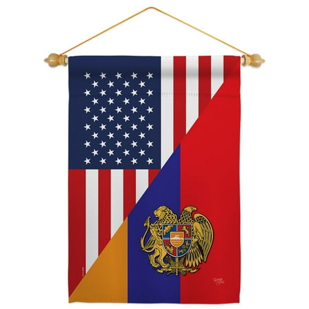 Armenia Us Friendship Garden Flag Set 13 X18.5 Double-Sided Yard Banner