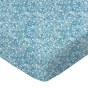 SheetWorld Fitted 100% Cotton Percale Play Yard Sheet Fits BabyBjorn Travel Crib Light 24 x 42, Confetti Dots Blue