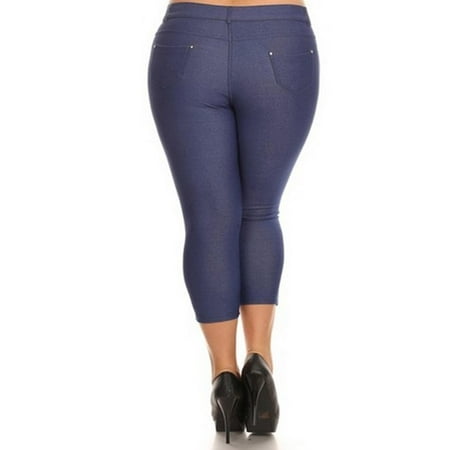 Armani Lightweight Jeans MOA COLLECTION Women's Plus Size Solid Casual Lightweight Stretchy Comfort Pocket Jean Legging Pants ()