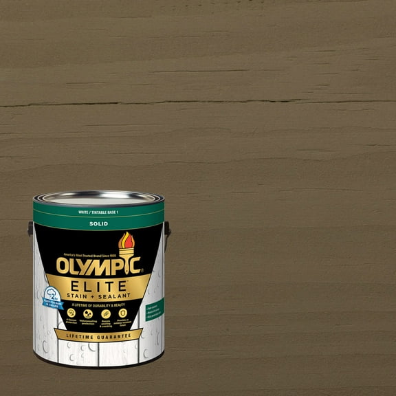 Olympic Elite 1 Gallon SC-1036 Granite Solid Advanced Exterior Stain and Sealer in One
