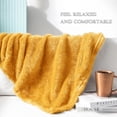 thumbnail image 5 of Exclusivo Mezcla Plush Fuzzy Large Fleece Throw Blanket (50" x 70", Mustard Yellow)- Soft, Warm and Lightweight, 5 of 7