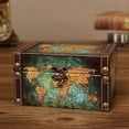 thumbnail image 4 of Maleta decorativa vintage para almacenamiento, pequeña caja de madera retro, cofre con cerradura, caja de almacenamiento de escritorio con acabado, 4 of 5